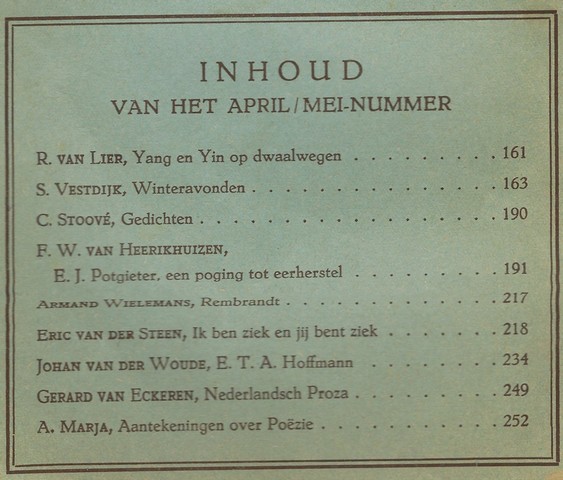NIJLEN, JAN VAN, S.VESTDIJK, J.B.TH.SPAAN, RED. - Groot Nederland, Letterkundig Maandschrift