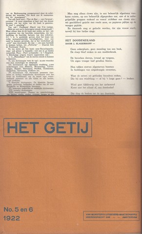 GROENEVELT, ERNST REDACTEUR SECR.; RED.VERDER CONSTANT VAN WESSEM (LAATSTE DELEN NIET MEER) - Het Getij, Jaargang 7; No. 1,2,3,4, Dubbelnummer 7 En 8, 11