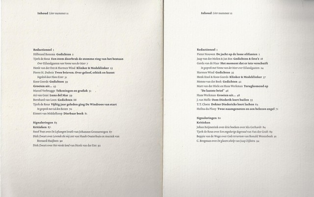 WERKMAN, HANS, TEUNIS BUNT, TJERK DE REUS, S.V.D.GAAUW, GERDA V.D.HAAR, D.ZWART, REDACTIE - Liter Christelijk Literair Tijdschrift, Jaargang 3 Compleet in 5 Nummers