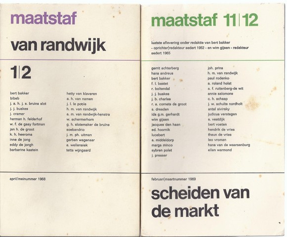 BERT BAKKER EN WIM GIJSEN, RED. - Maatstaf