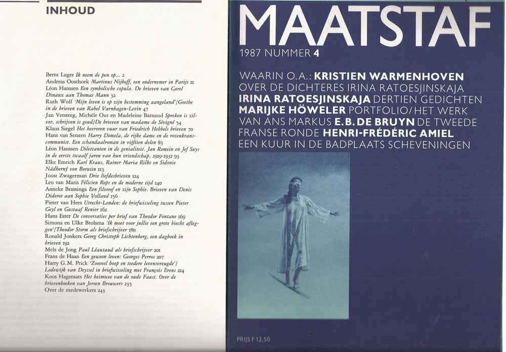 KOMRIJ, GERRIT EN HARRY G.M.PRICK, MARTIN ROS, H.ROMIJN MEIJER, TH.SONTROP, KOEN KOCH, ETHEL PORTNOY, ROB SCHOUTEN EN BART TROMP, PETER DE BOER, RED. - Maatstaf