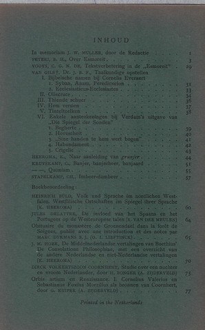 HEEROMA, DR.K. E.A. RED. - Tijdschrift Voor Nederlandsche Taal- En Letterkunde; Deel LXIV (64) Compleet