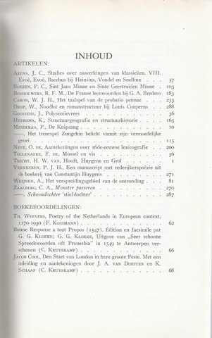 HEEROMA, DR.K.E.A, RED. - Tijdschrift Voor Nederlandse Taal- En Letterkunde; Deel LXXIX (79) Compleet