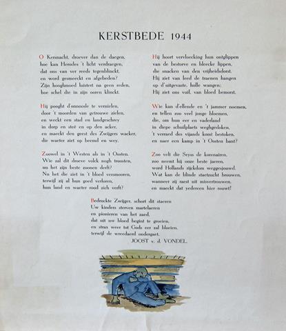 HELMAN, ALBERT/ PS. VOOR LICHTVELD, L A.M./ ONDER NAAM JOOST VAN DEN VONDEL - Kerstbede 1944