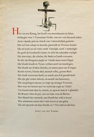 VONDEL, JOOST V. D. - Hier Rot Een Kreng,... .