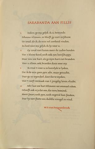 FOCQUENBROCH, W.G.VAN - Sarabanda Aan Fillis