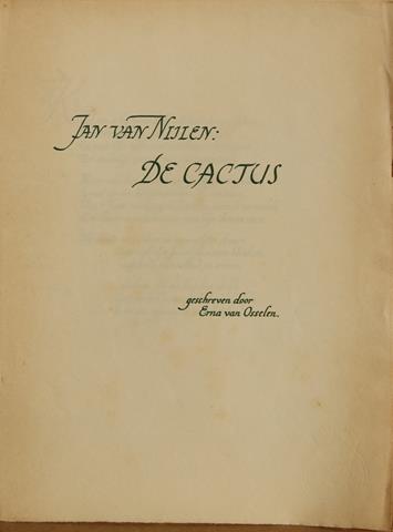 NIJLEN, JAN VAN - De Cactus