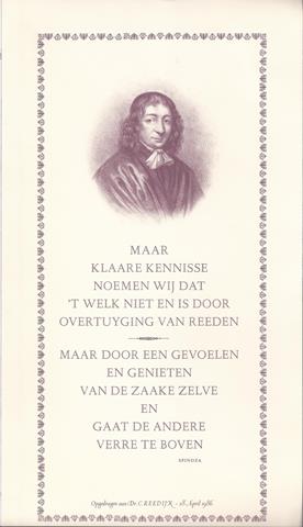 SPINOZA - Maar Klaare Kennisse Noemen Wij Dat... .