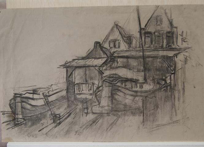 VERPOORTEN, FRANS - Geen Titel (Schepen Bij Dorp)