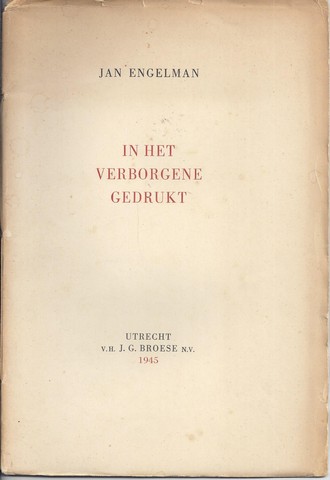 ENGELMAN, JAN - In Het Veborgene Gedrukt