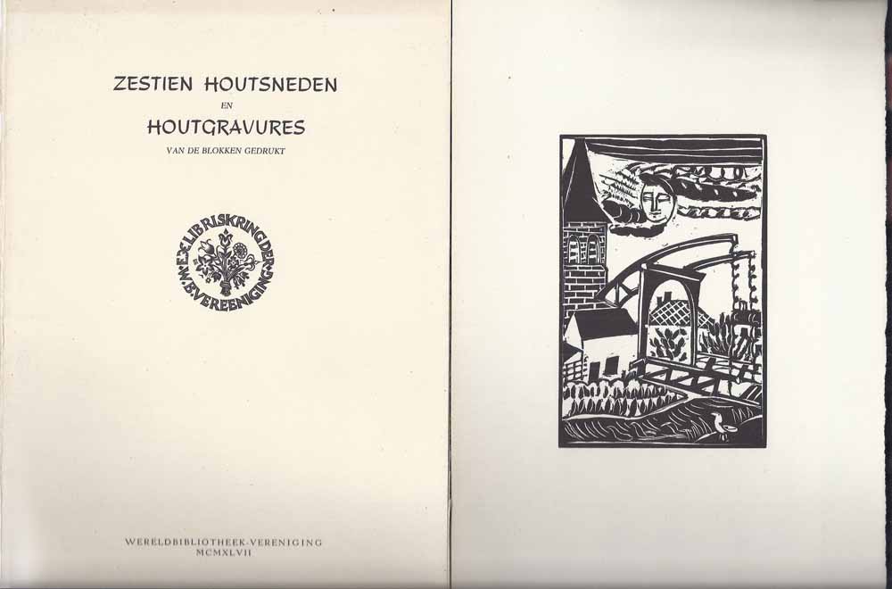 ACKET, D., BULDER, NIC.J.B., BOON, EEKHOUT, VAN LUYN, PAM G.RUETER, VICTOR STUYVAERT, EDGAR TYTGAT - Exlibriskring 1947 Zestien Houtsneden En Houtgravures