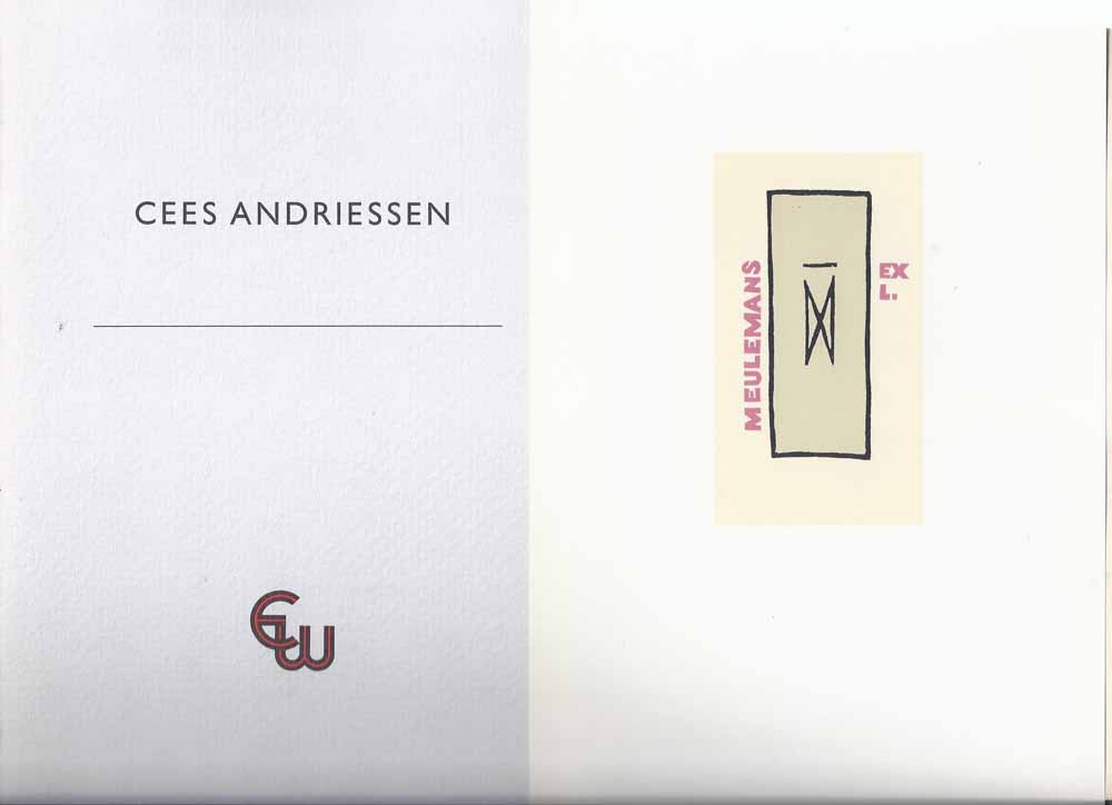 ANDRIESSEN, CEES; VOORWOORD DOOR MARIETTE JOSEPHUS JITTA - Exlibriskring 1992; Cees Andriessen, Veertien Orginele Lino's