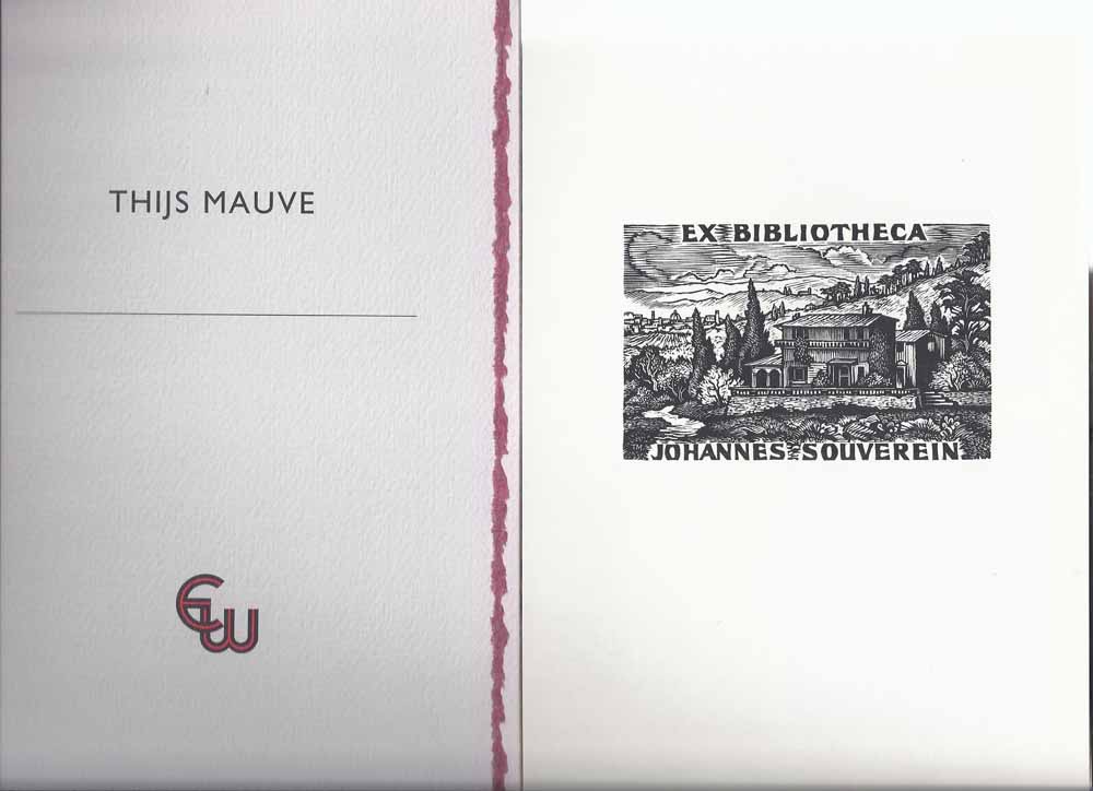 MAUVE, THIJS; VOORWOORD DOOR JOS VAN WATERSCHOOT - Exlibriskring 1995; Thijs Mauve, Veertien in Hout Gegraveerde Exlibris En Andere Kleingrafiek Van de Blokken Gedrukt