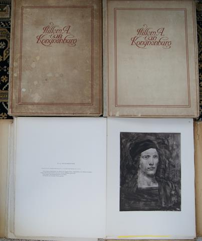KONIJNENBURG, WILLEM VAN (OVER); BOUTENS, P.C. (GEDICHTEN BIJ DE PRENTEN) ARTIKELEN DOOR: A.PLASSCHAERT, W.STEENHOF, HEIN VON ESSEN, H.P.BERLAGE, PROF.B.H.MOLKENBOER, J.HAVELAAR, CORNELIS VETH EN VELE ANDEREN - Willem A. Van Konijnenburg, Gemlde Und Zeichnungen Sammlung G.F. H. Van Kooten Kok, Compleet in 3 Delen