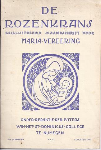 WILLEM VAN KONIJNENBURG - De Rozenkrans, Gellustreerd Maandschrift Voor Maria-Vereering, Jrg. 60 No. 8