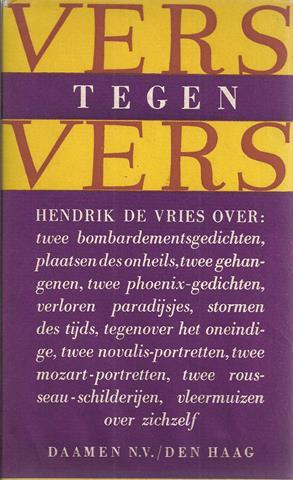 VRIES, HENDRIK DE - Vers Tegen Vers