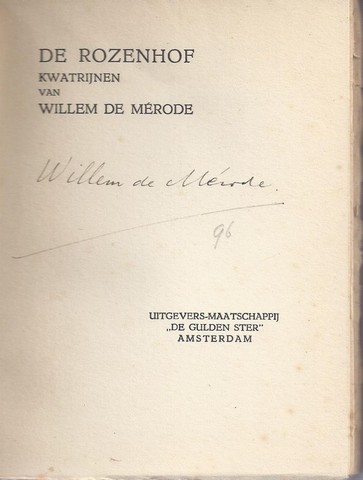 MRODE, WILLEM DE / PS. VAN W.E.KEUNING (1887-1939) - De Rozenhof, Kwatrijnen