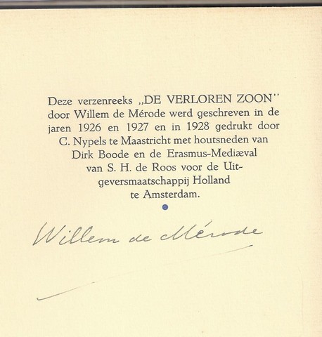 MRODE, WILLEM DE/ PS. VAN W.E. KEUNING - De Verloren Zoon