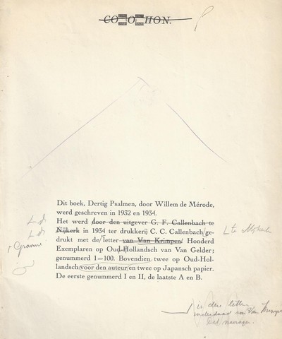 MRODE, WILLEM DE/ PS. VAN W.E. KEUNING - XXX Psalmen