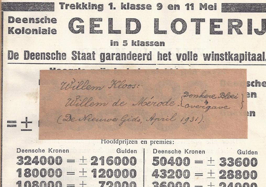 MRODE, WILLEM DE (OVER) DOOR WILLEM KLOOS - Willem de Mrode
